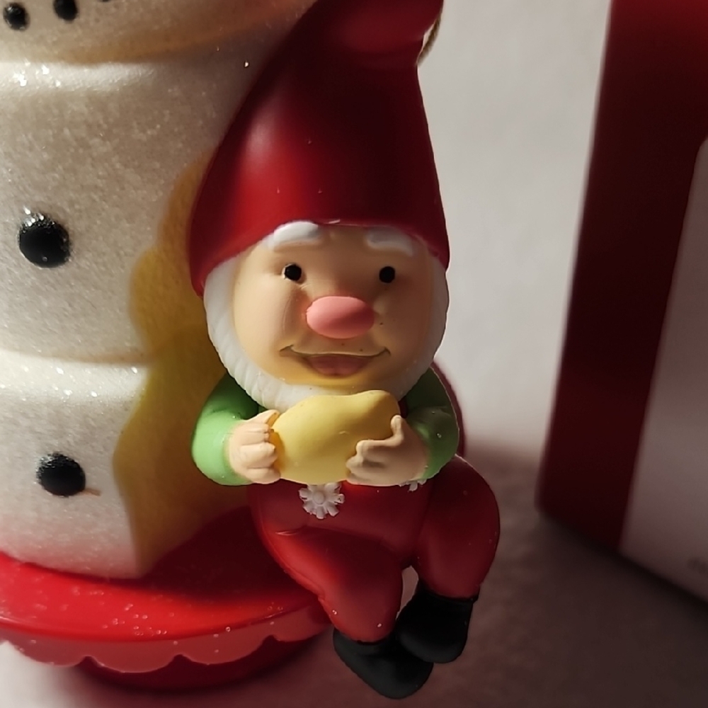 Hallmark NEW Festive Gnome and Snowman Ornament CLEARANCE - Picture 3 of 12